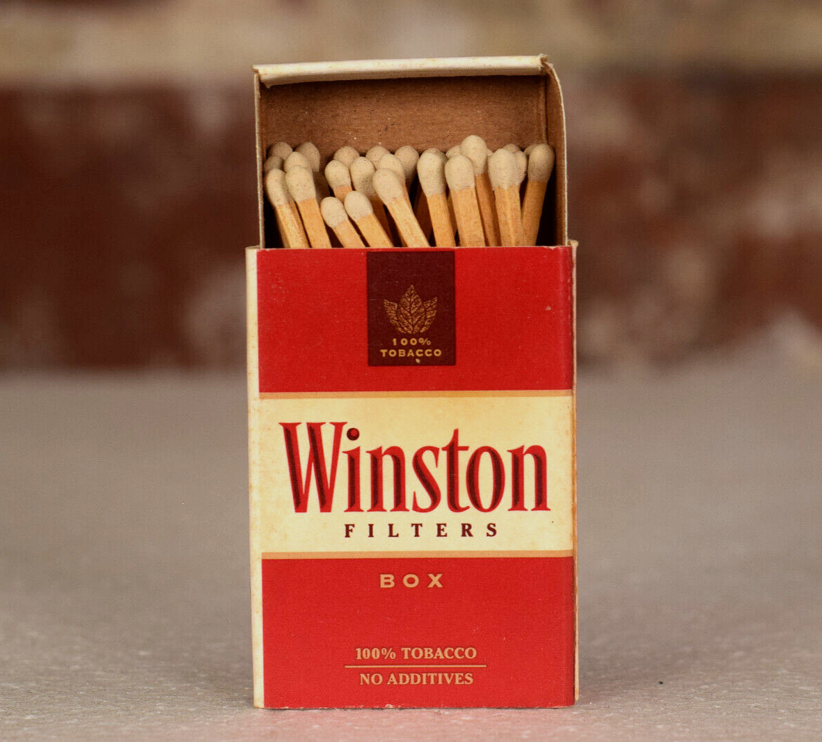 Vintage Winston Cigarettes Box of Wood Matches Advertising