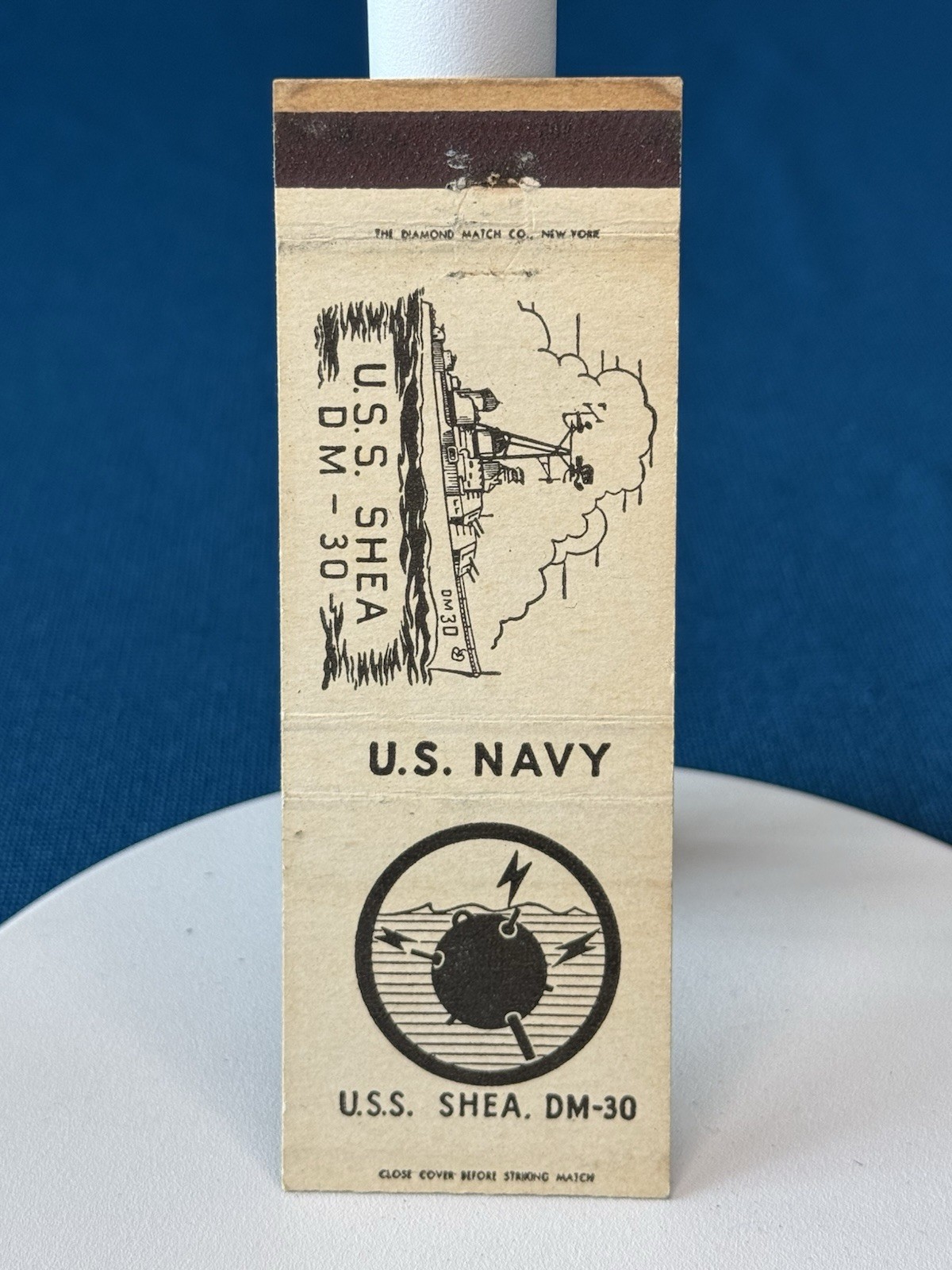 USS Shea DM-30 United States Navy Ship WWII VTG Matchbook Cover 1788