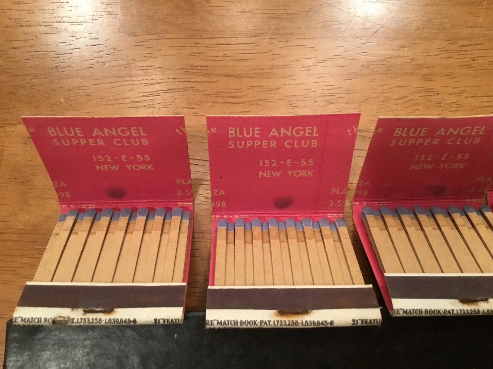 Vintage Blue Angel Supper Club 152 E 55 New York City Plaza Hotel Full Matchbook