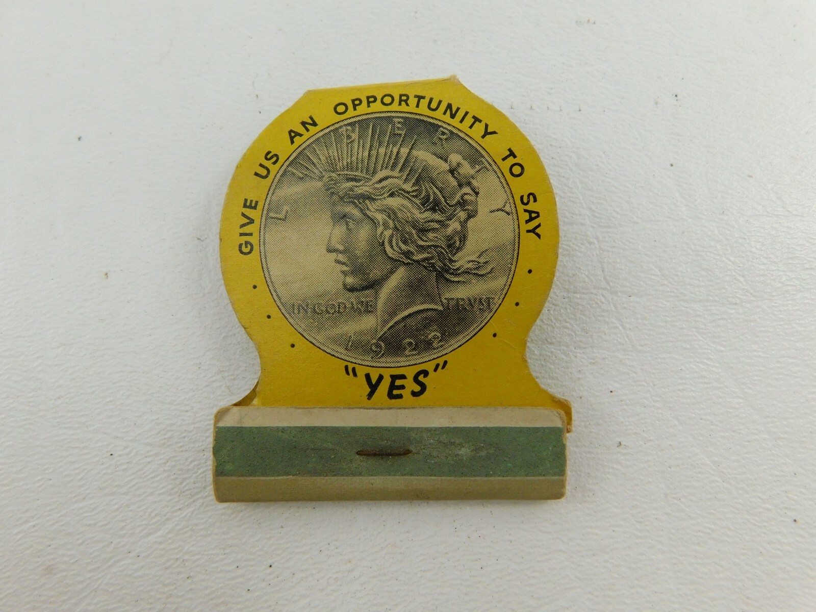 Give Us An Opportunity To Say “Yes” 1st Nat Bank Dallas Struck Vintage Matchbook
