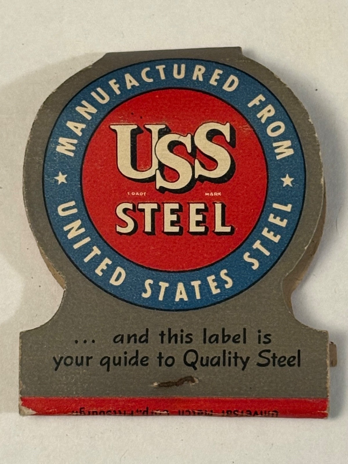 United States Steel Full Matchbook USS Pittsburgh Pennsylvania Contour Die Cut