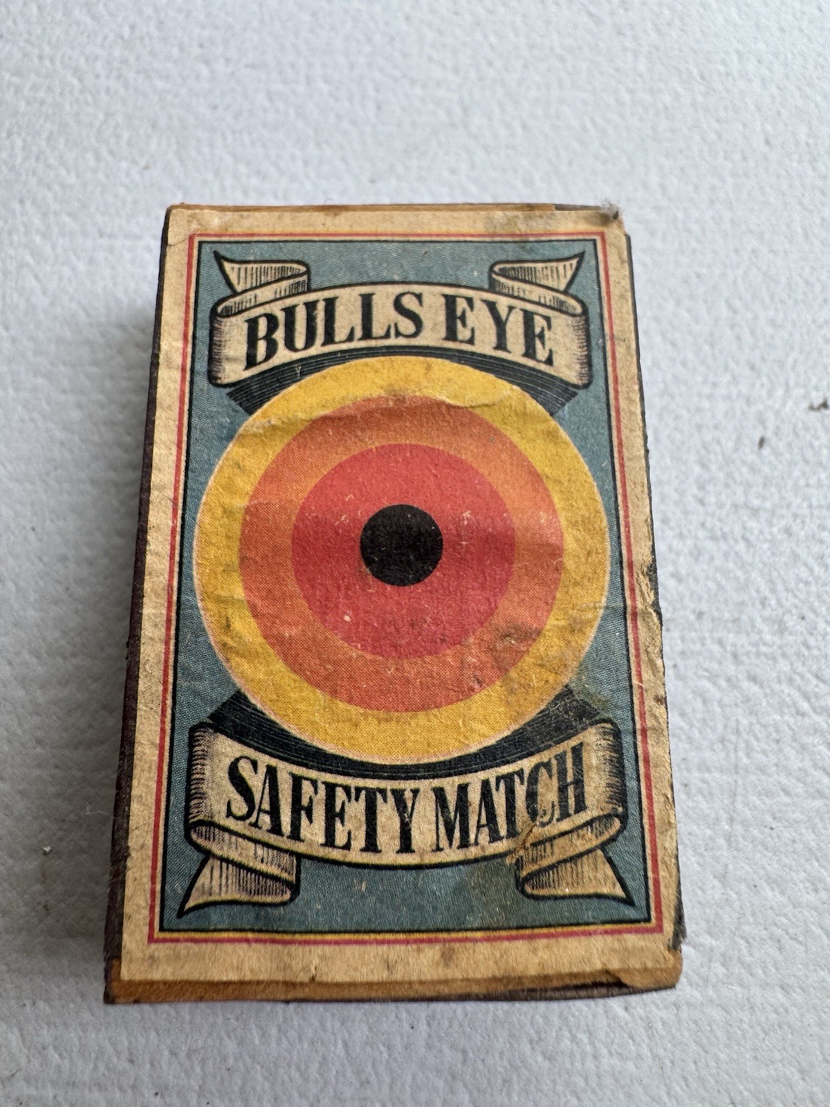 Vintage Antique Bulls Eye Safety Matches Full Cardboard Box Colorful Graphics
