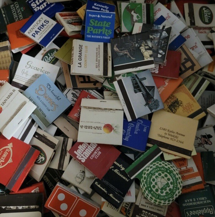 FRESH Lot of 65 Estate Mint Batch Vintage Full Unused Matchbooks No Dups Look😉