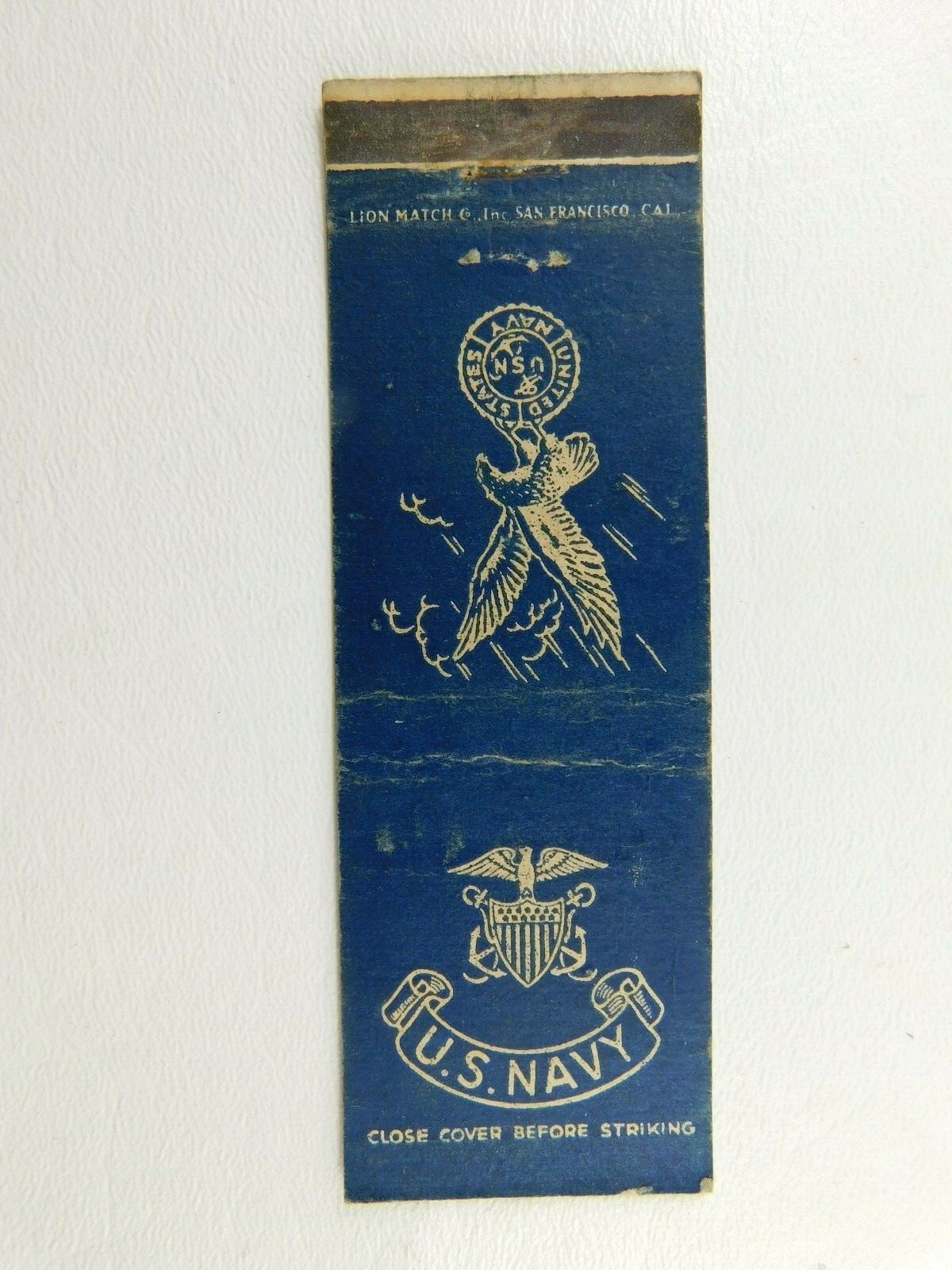 U.S. Navy Military United States Navy Patriotic Vintage Matchbook Cover cc1940’s