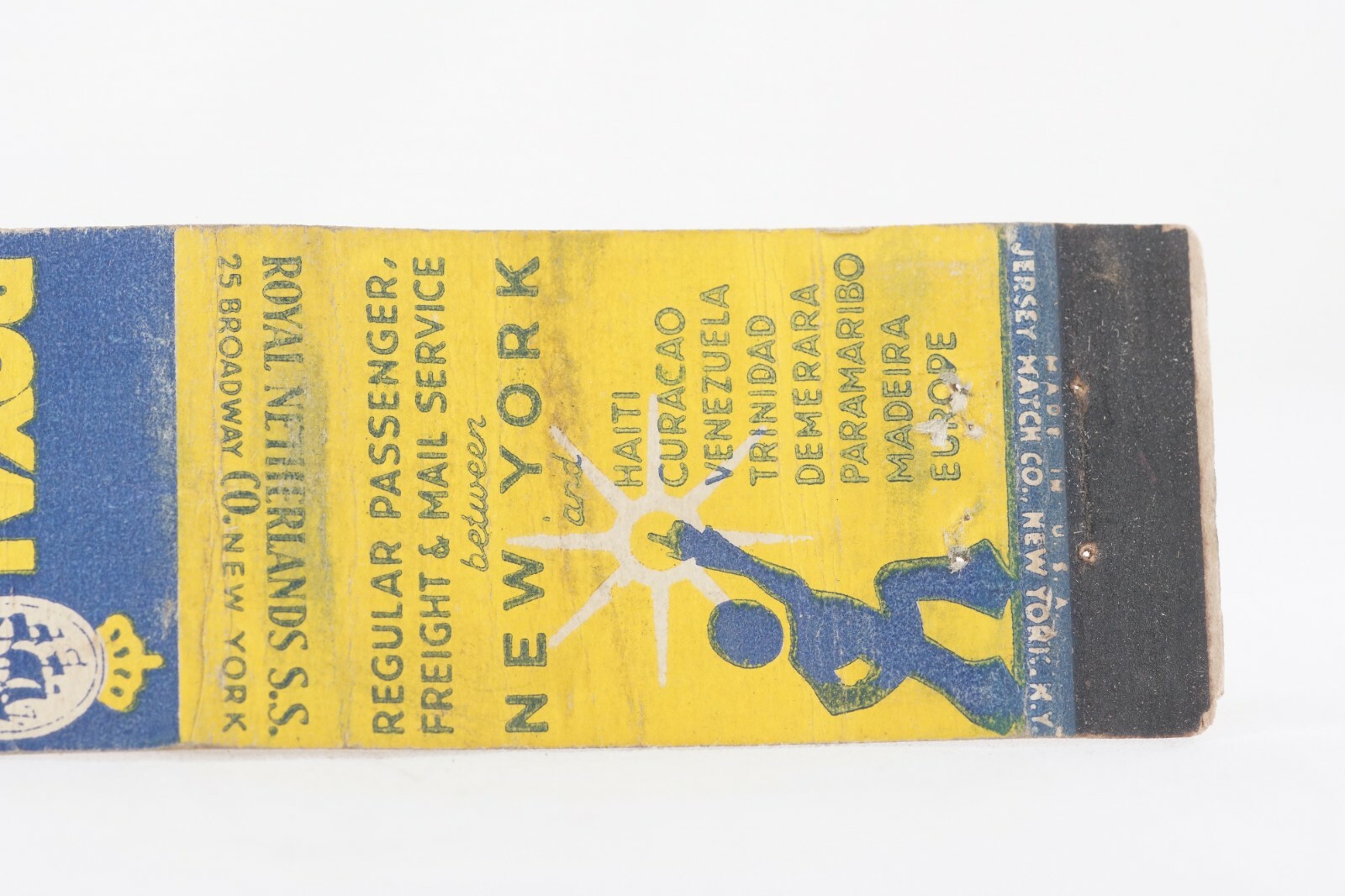 Dutch Royal Line Cruise Ships 1930’s Advertisement Matchbook Cover