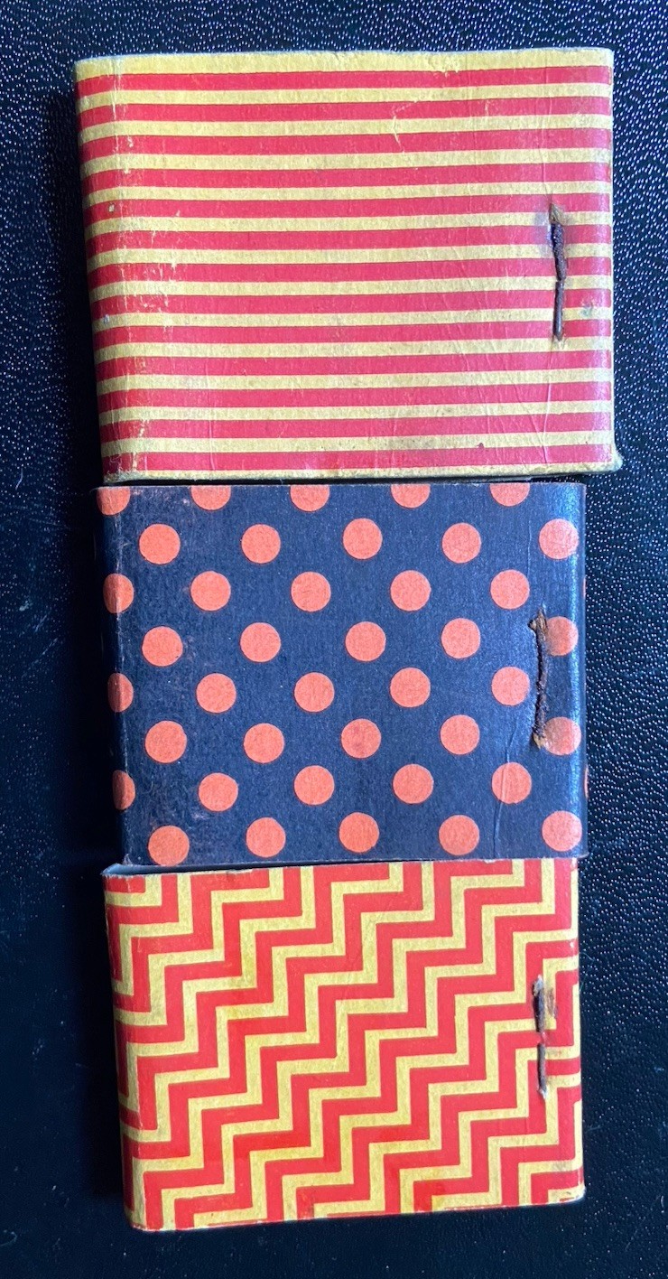 3 Old Vintage *Fancy* Orange Yellow Black Universal Match Co St Louis MATCHBOOK!