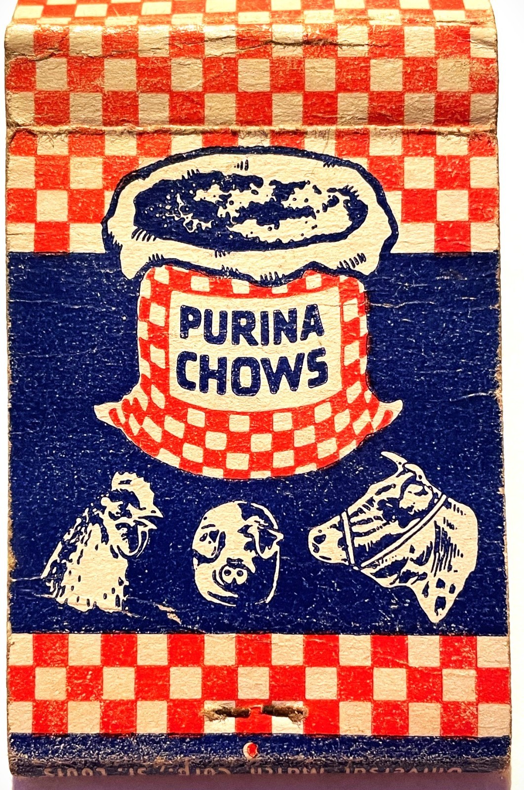 1930s Purina Chows Earlville Ottawa Rollo Strong & Strong Matchbook Cover