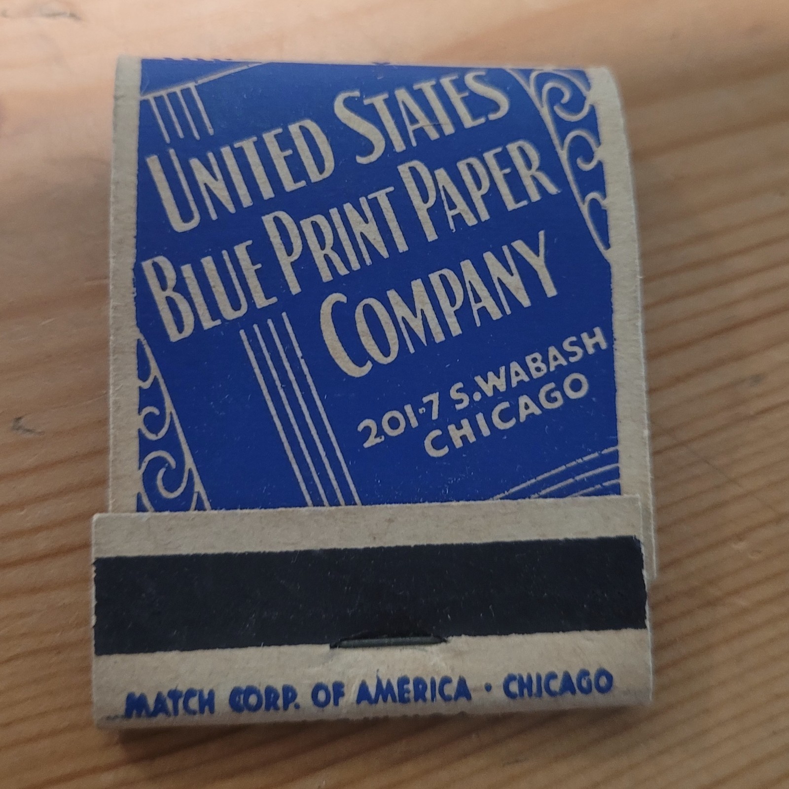 Vintage Advertising Matchbook United States Blue Print Paper Company Chicago IL