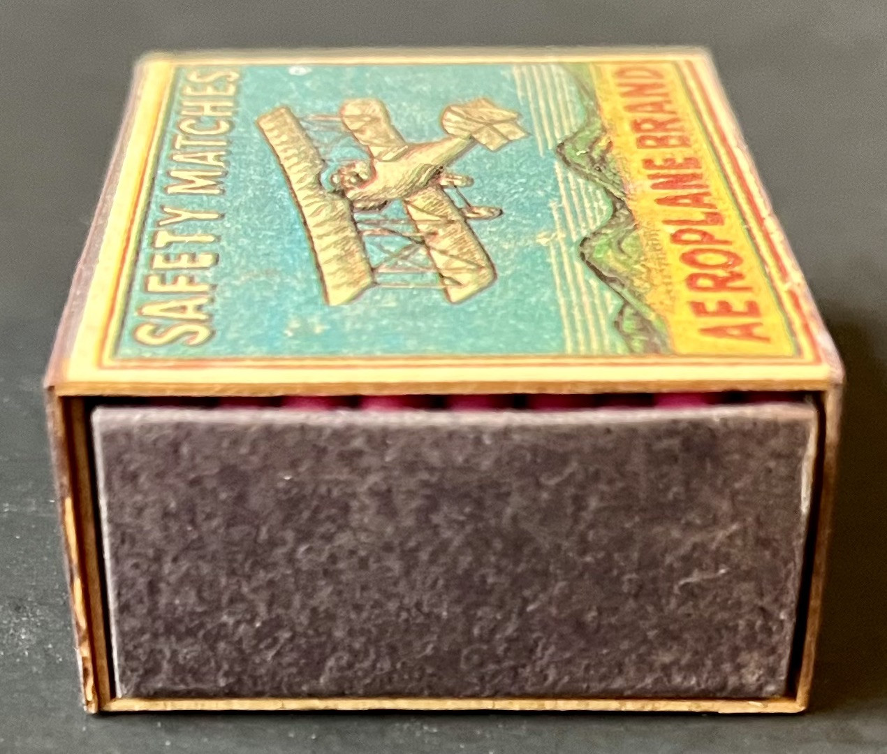 Vintage Antique Aeroplane Brand Safety Matches Full Cardboard Box Early Graphics