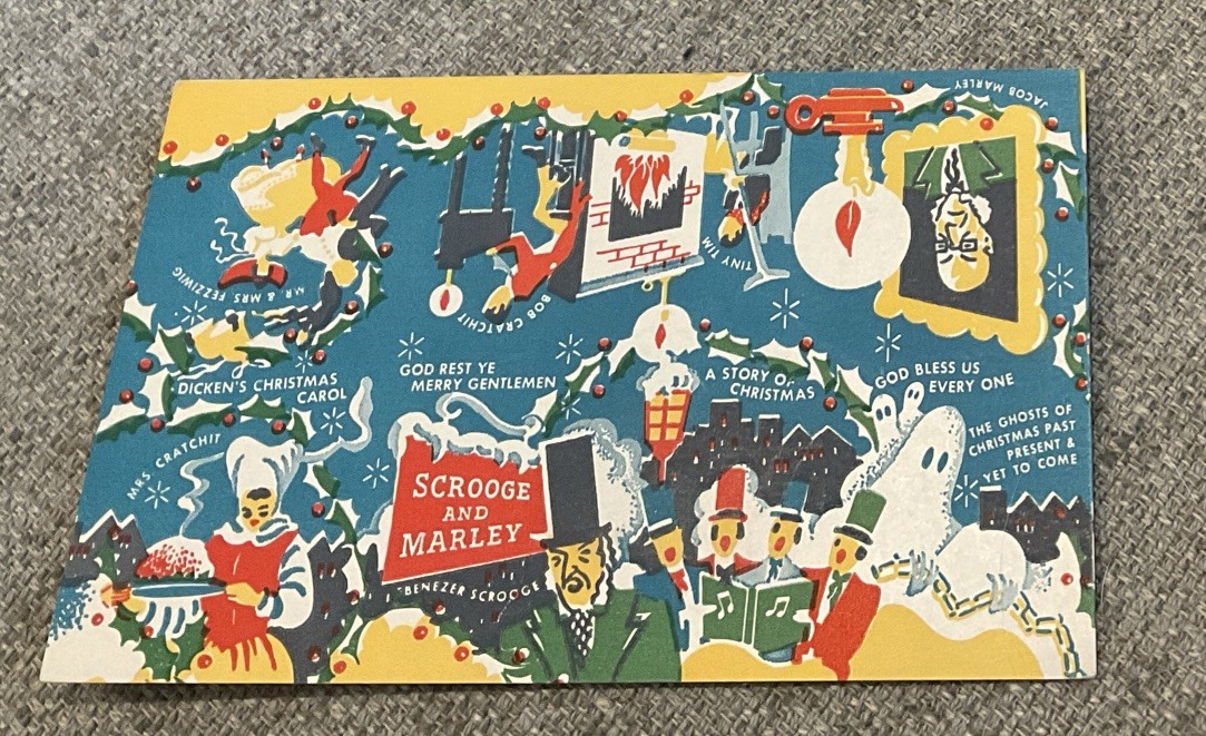 RARE Dicken’s Christmas Carol Vintage Advertising Matchbook Paper Cover Diamond