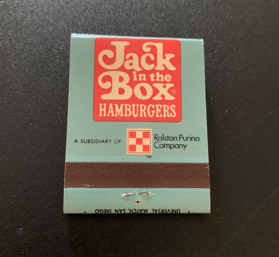 Vintage Matchbook Jack in the Box Ralston Purina Co 1970’s San Diego, CA matches