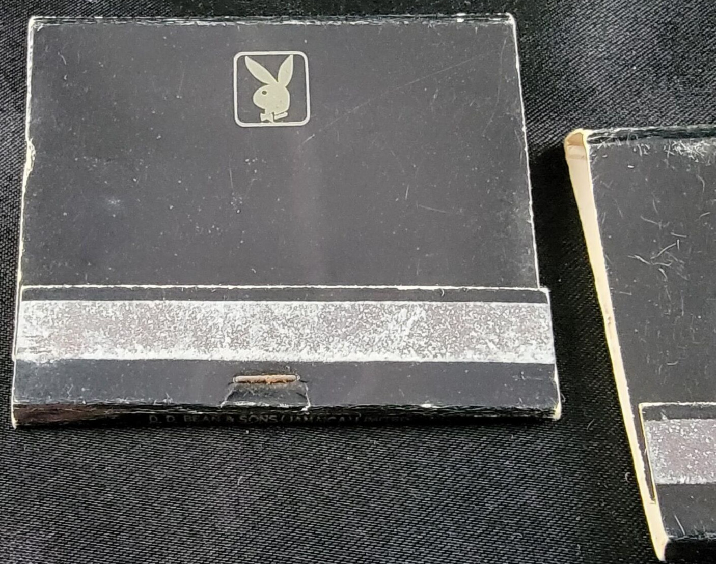 Playboy Club Advertising Matchbooks Large Black w/ Woman Lot x2 Vintage