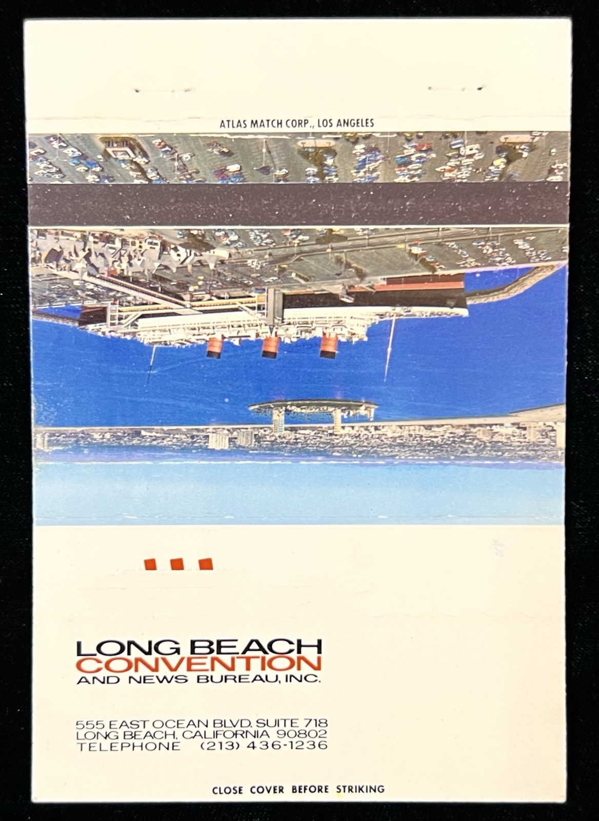 Long Beach Convention And News California Vtg 40 Striker Matchbook Cover B-6852
