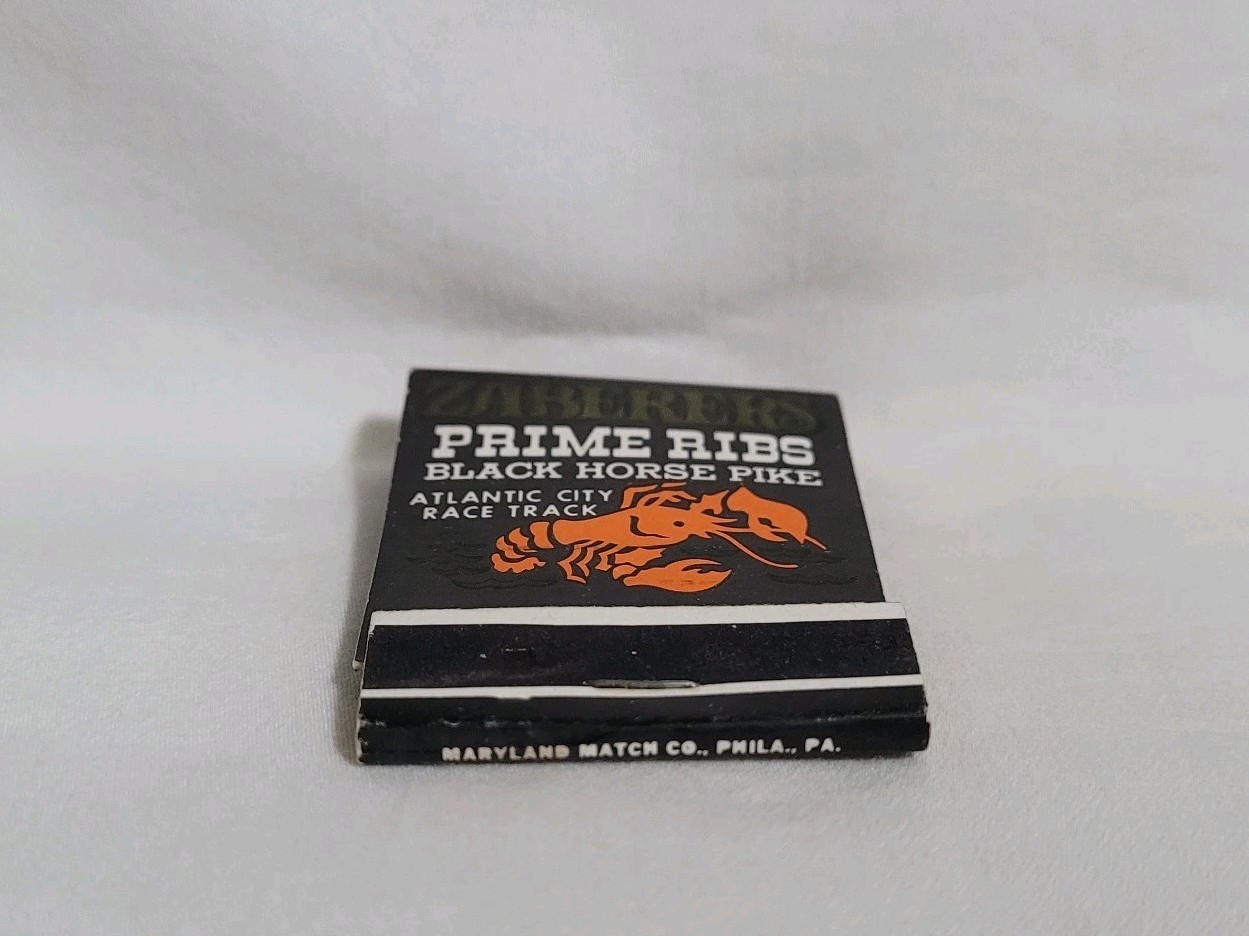 Vintage Zaberer’s Restaurant Matchbook Black Horse Pike New Jersey Advertising