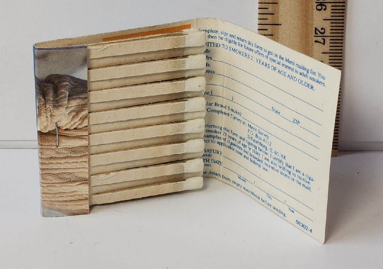 Vintage UNSTRUCK Matchbook – Merit Cigarettes – “Yes You Can” w/Man – VGC