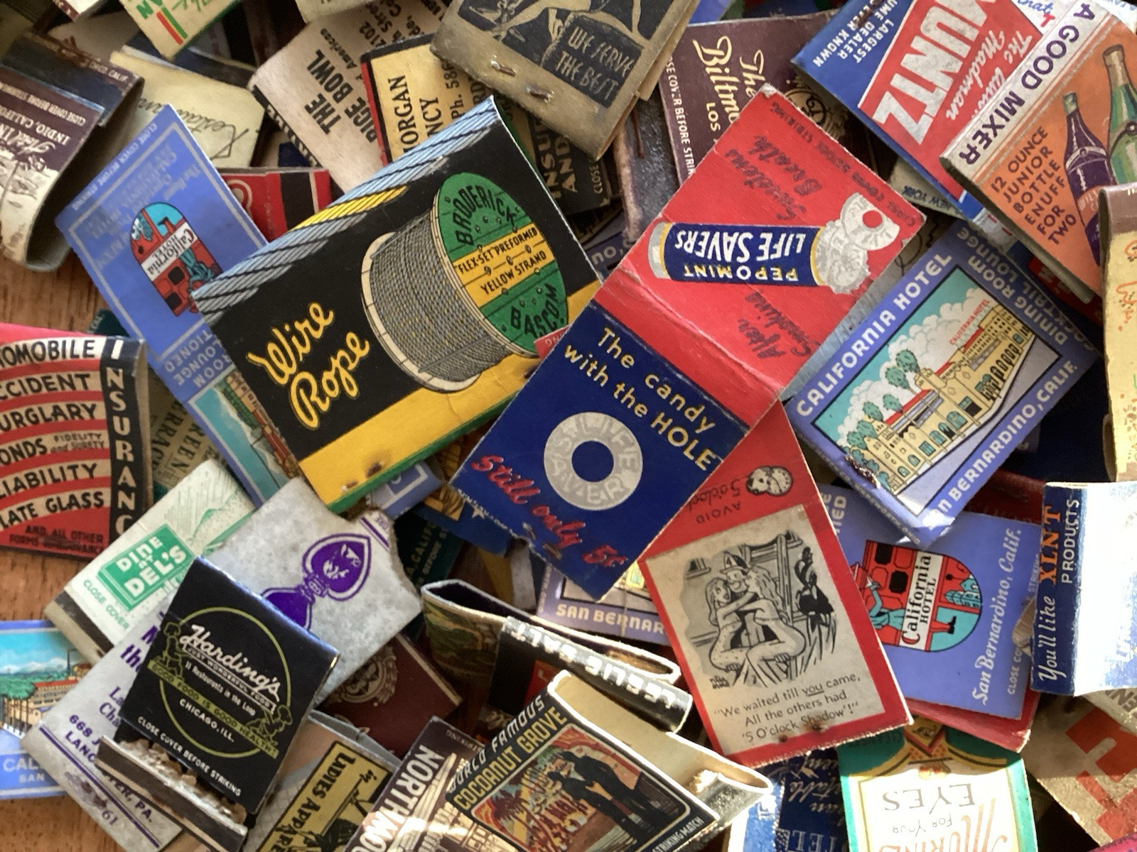 50 Vintage Used Matchbooks