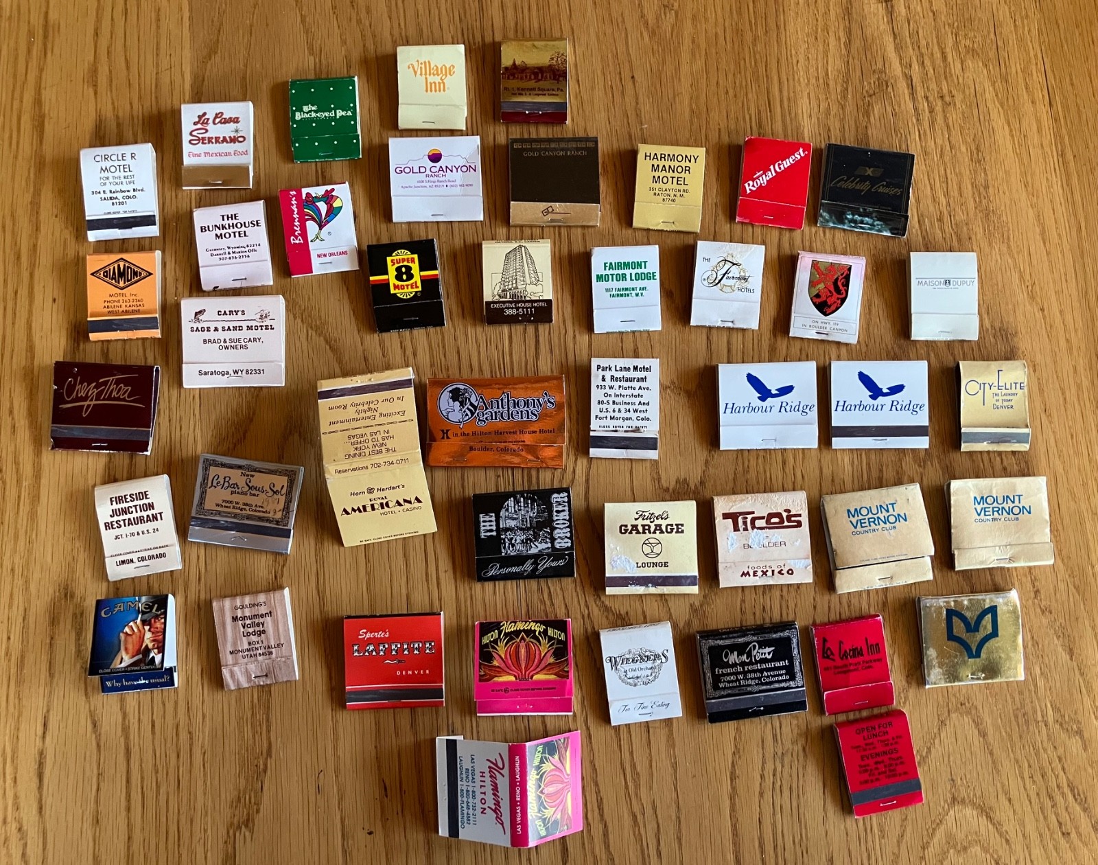 Vintage Lot of 44 Mostly Western United States Advertising Matchbooks