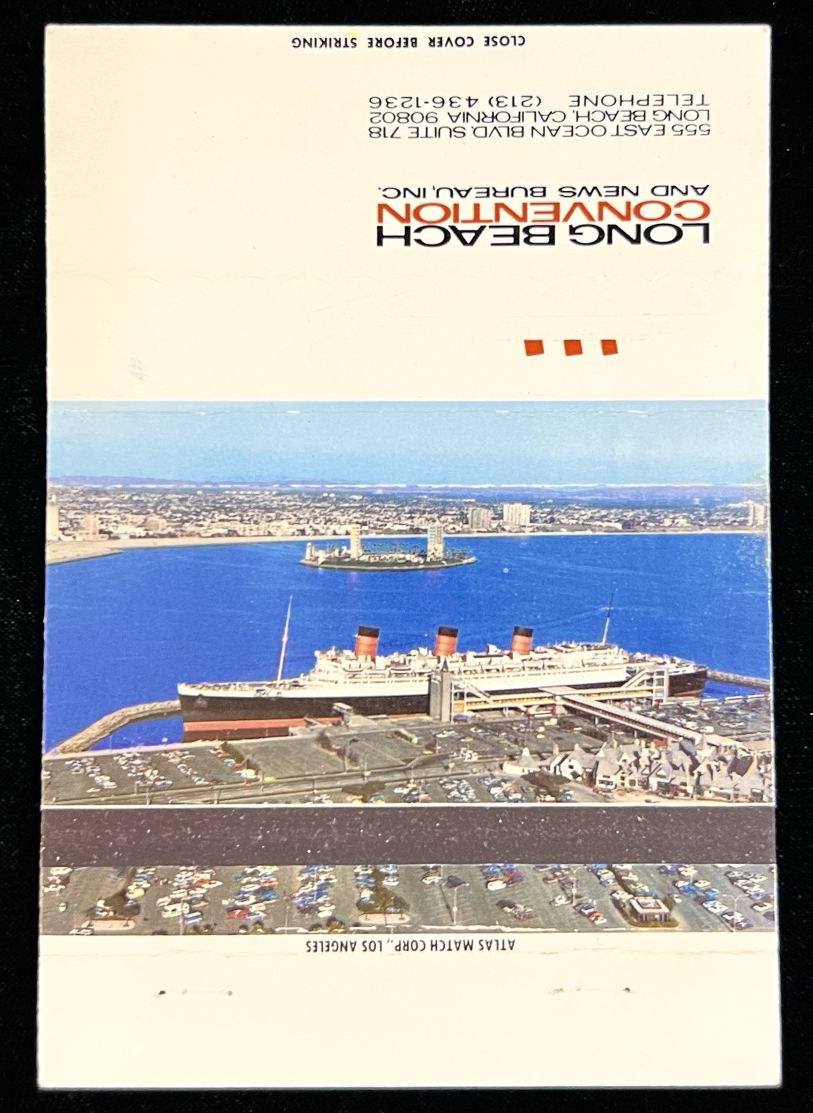Long Beach Convention And News California Vtg 40 Striker Matchbook Cover B-6852