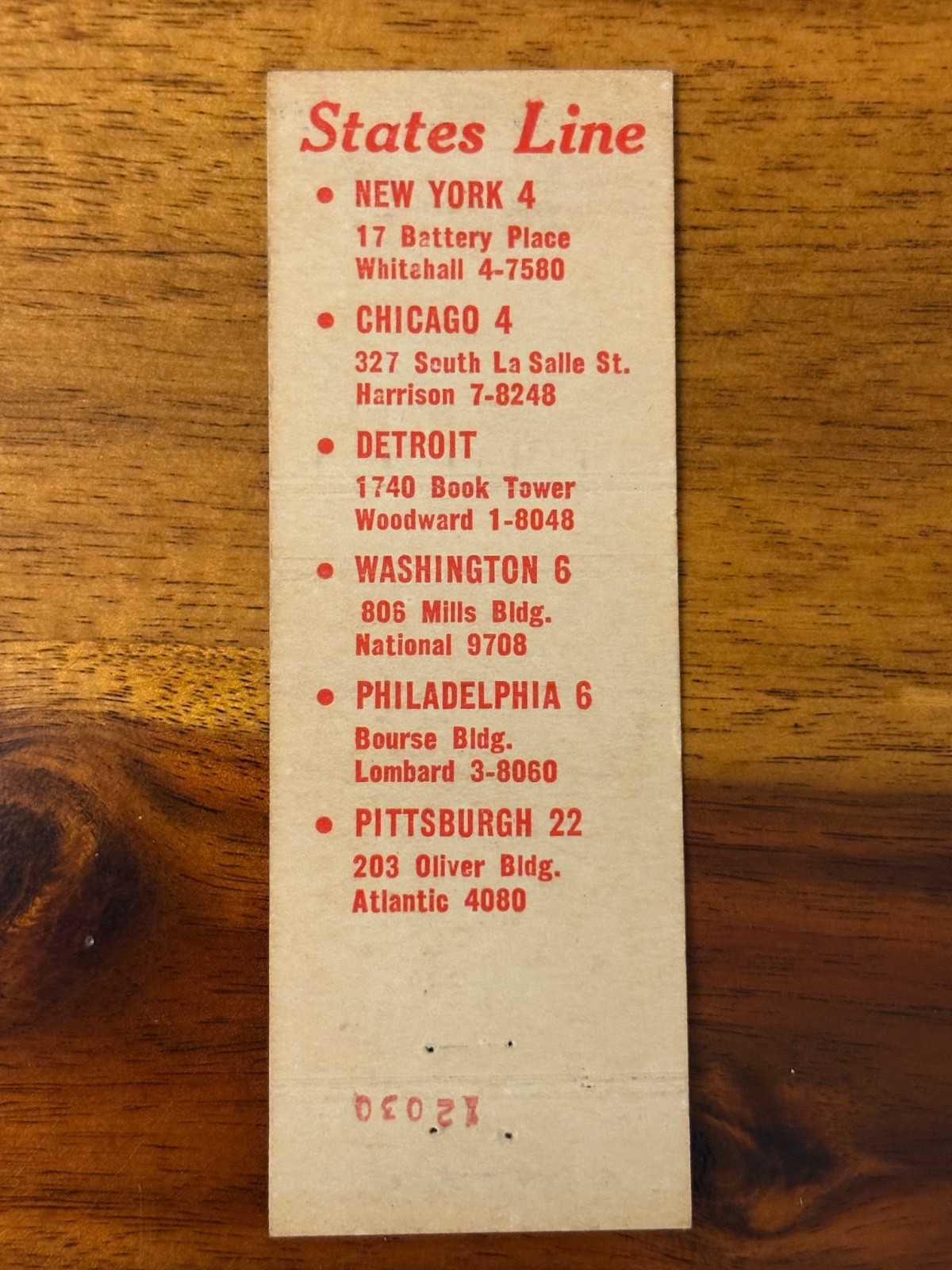 States Line Matchbook Cover Cargo Service Shipping Freight TransPacific Boat