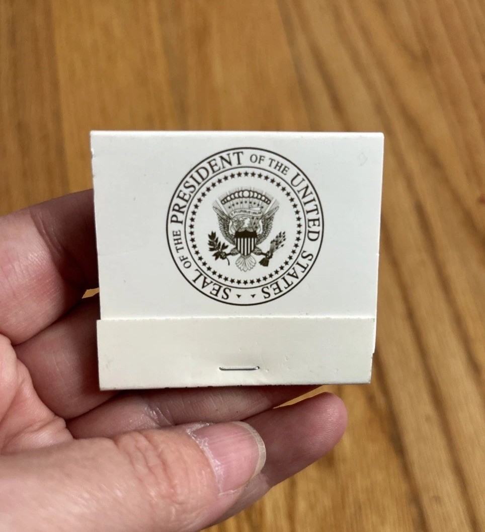Presidential Seal Of The United States Aboard Aircraft Matchbook Matches Plane
