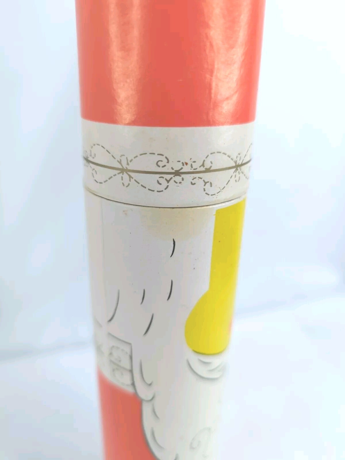 MATCHES Retro Santa VINTAGE Cardboard Tube Light Long Capri Christmas Fireplace