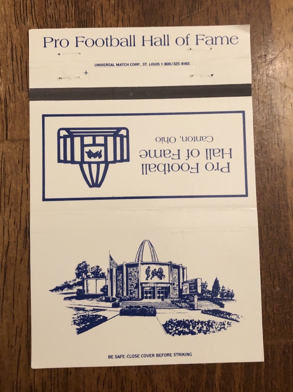 Pro Football Hall Of Fame Canton, Ohio Matchbook Cover (O1)