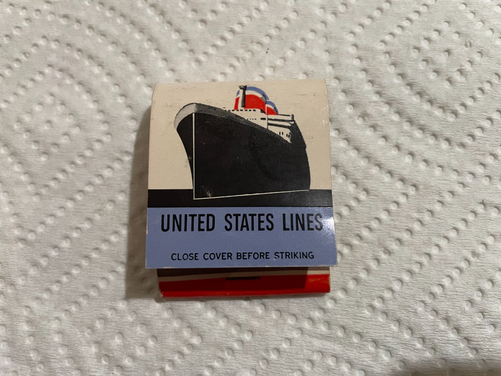 Vintage Matchbook United States Lines Full Unstruck