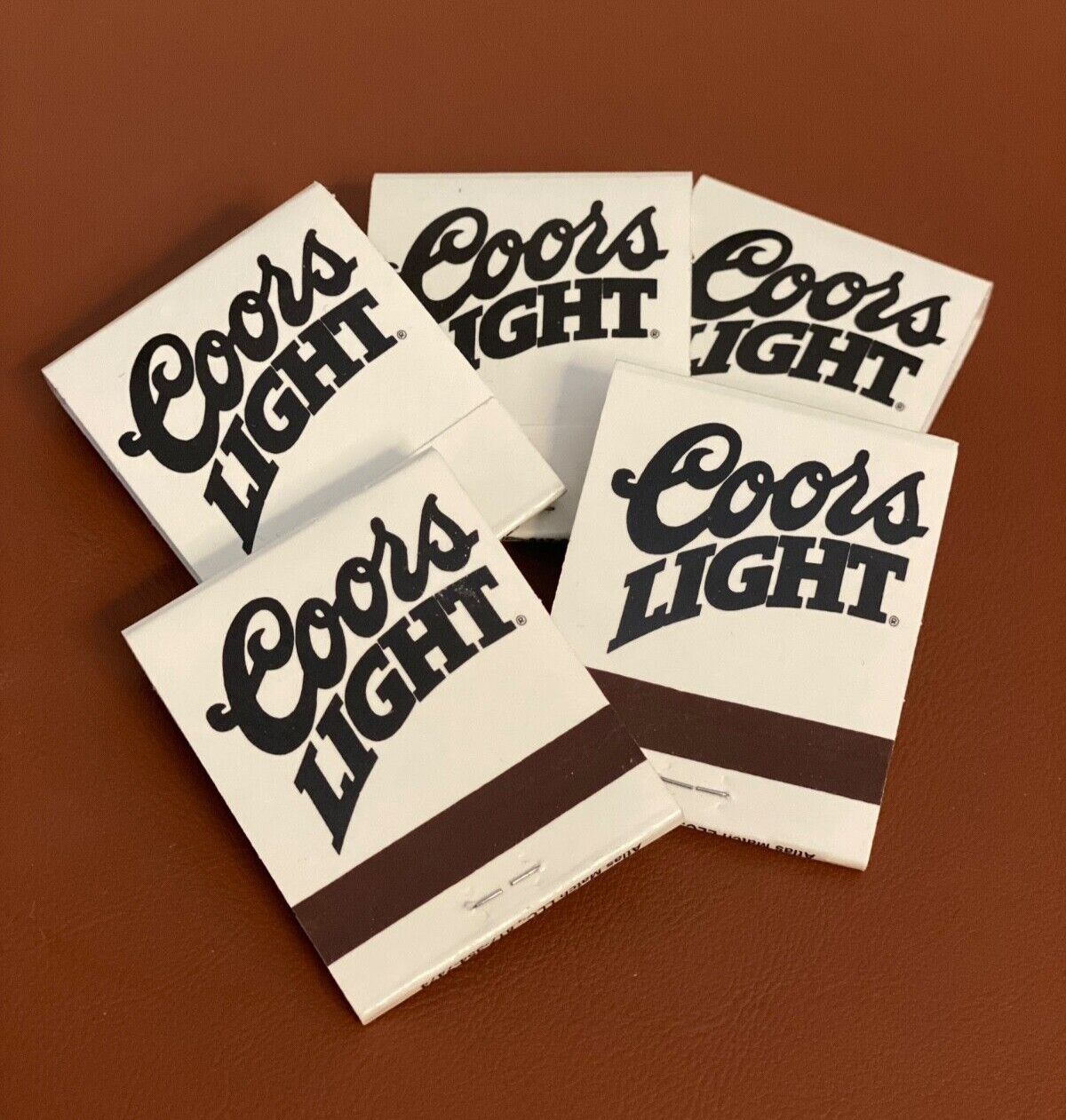 Vtg COORS LIGHT Beer Pocket Matchbook 5 pack White Black Bar Courtesy Matches