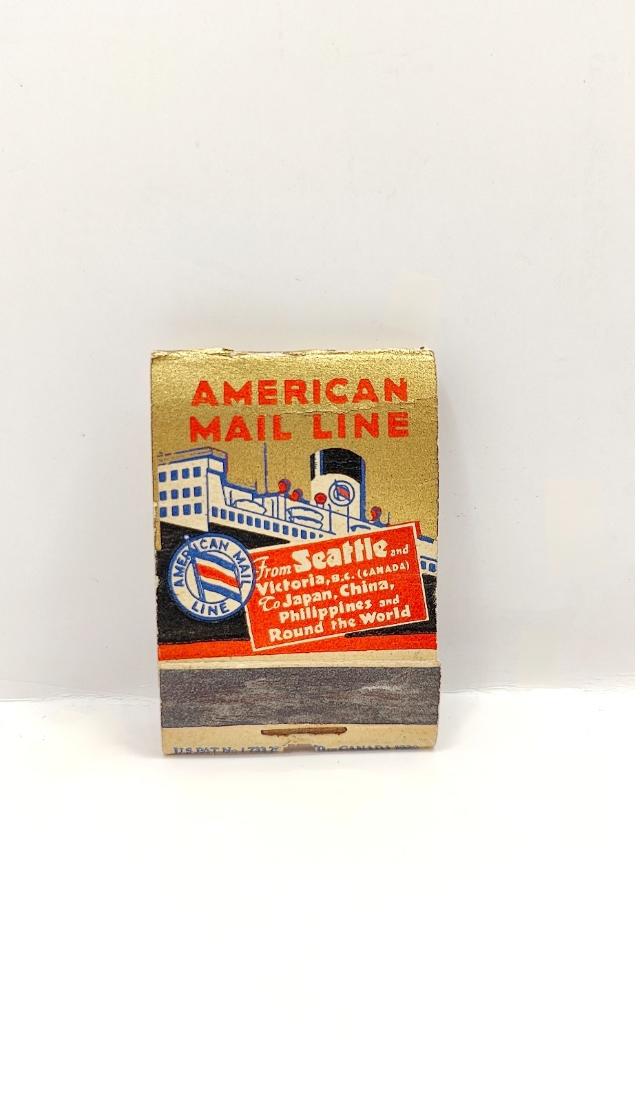 Vintage American Mail Line Trans Pacific Sailings Matchbook EMPTY