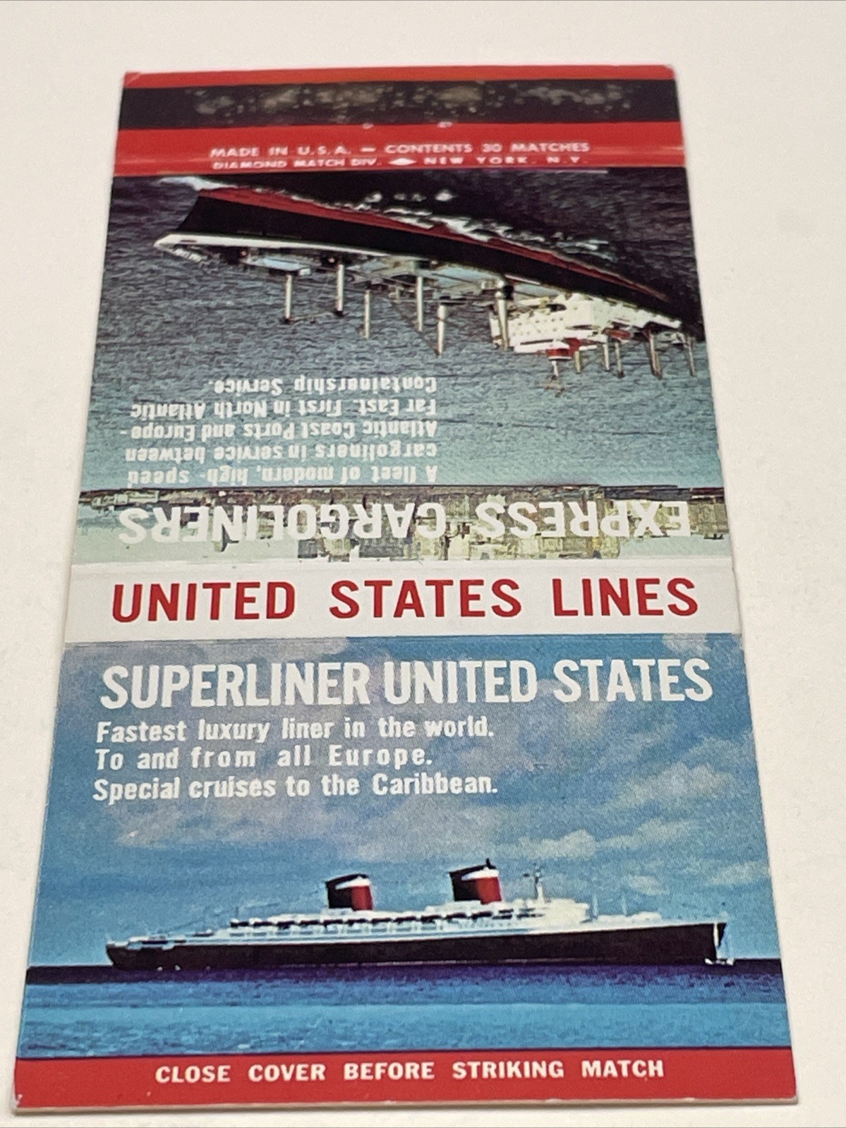 Matchbook Covers United States Lines Super Liner United States Vintage gmg