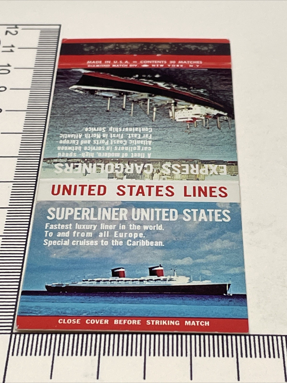Matchbook Covers United States Lines Super Liner United States Vintage gmg