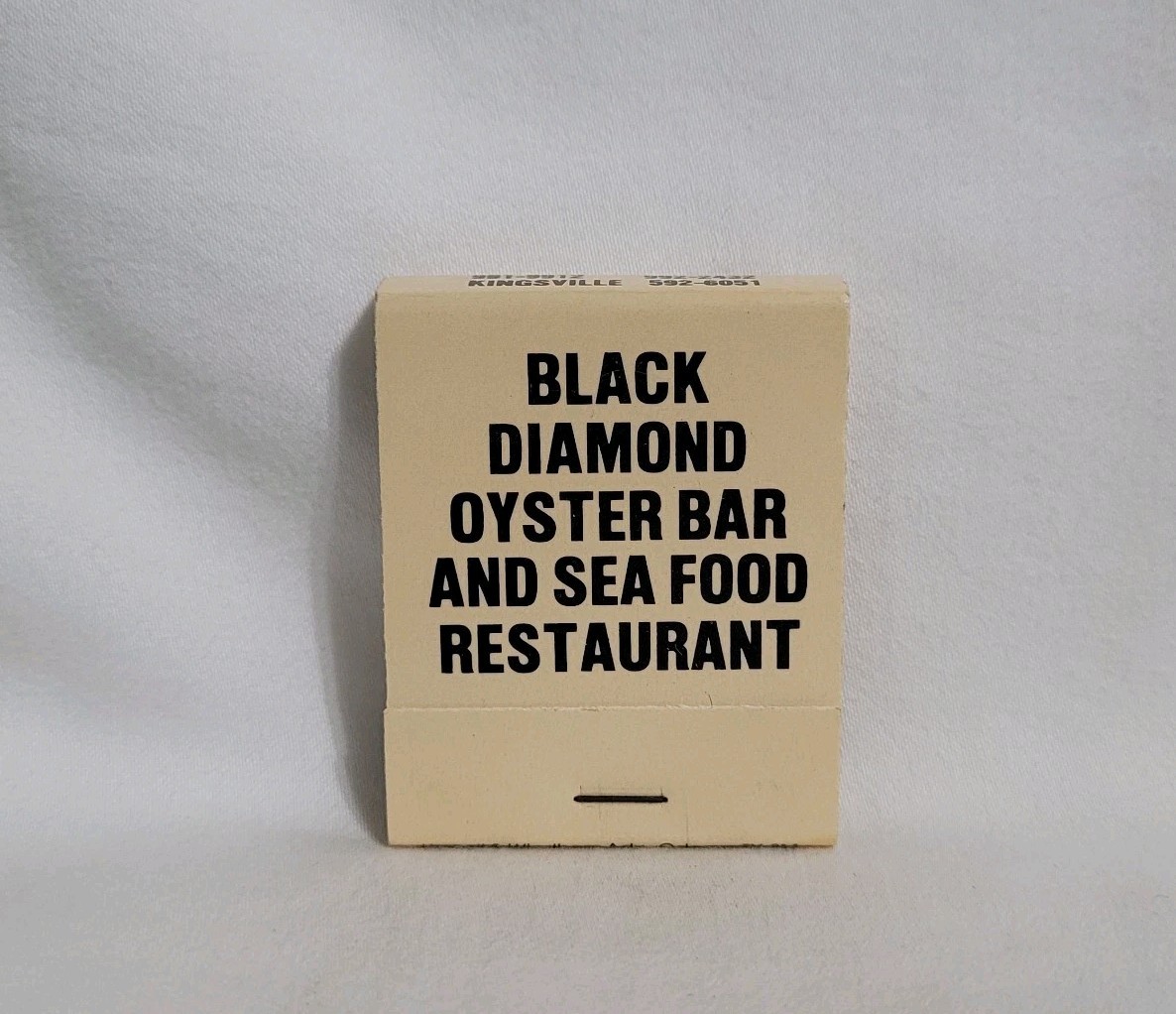 Vintage Matchbook Black Diamond Oyster Bar Restaurant Texas Advertising