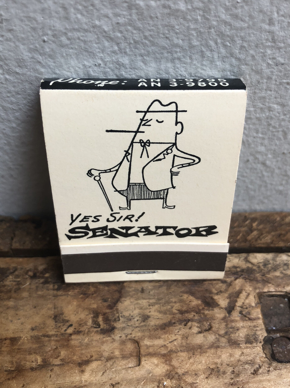 Vintage Matchbook Barney’s Market Club, Chicago, IL “Yes Sir, Senator” Unused
