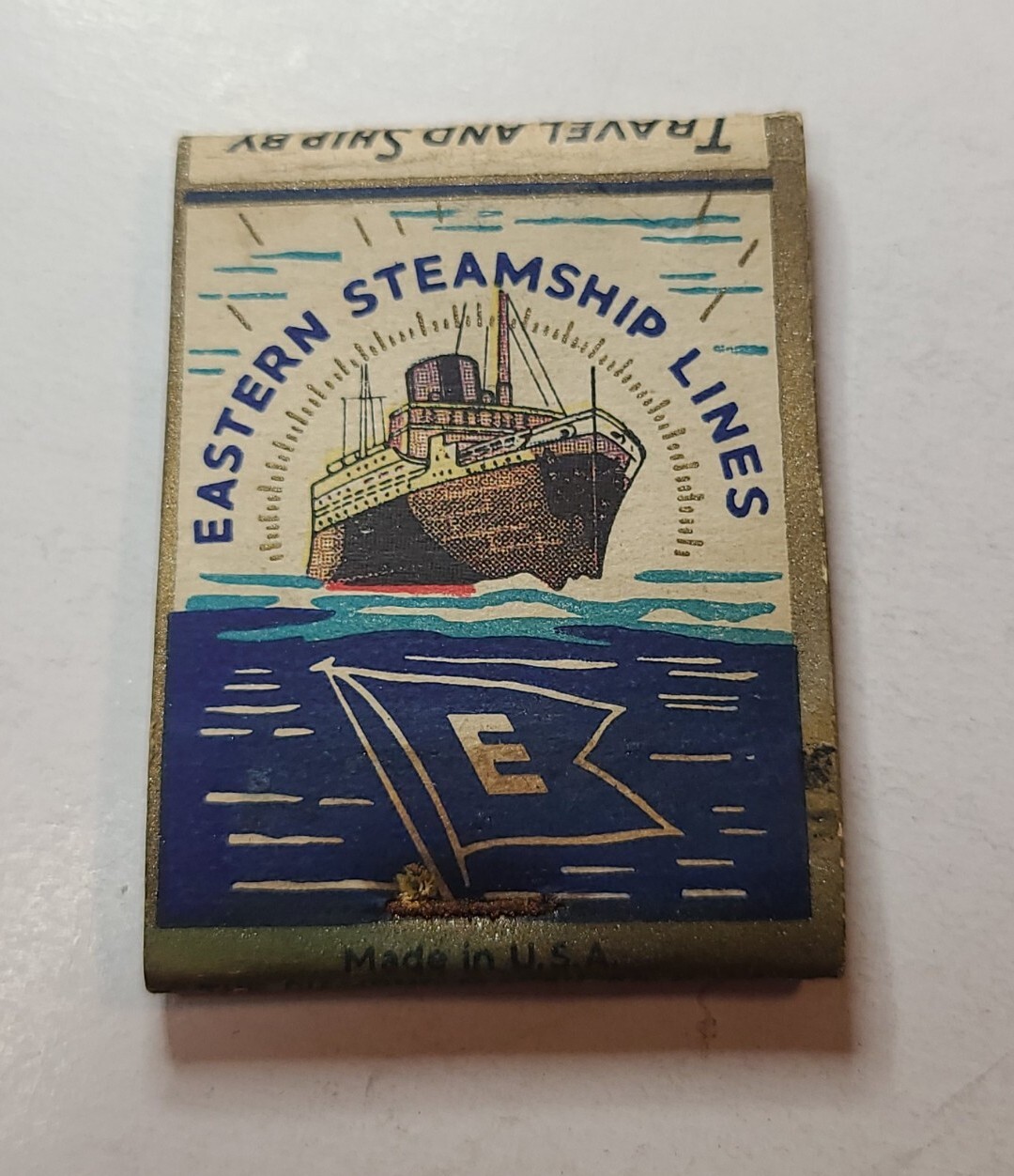 EASTERN STEAMSHIP LINES 1930/40s MATCHBOOK EMPTY FRONT STRIKE NAUTICAL