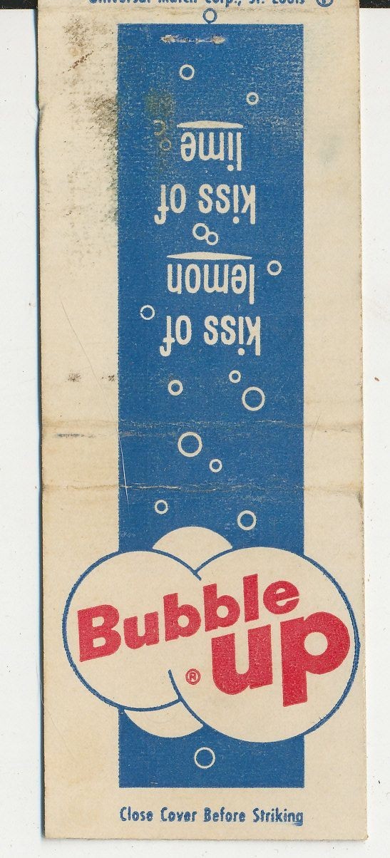 Vintage Bubble Up Soda Matchbook – Lemon Lime Pop