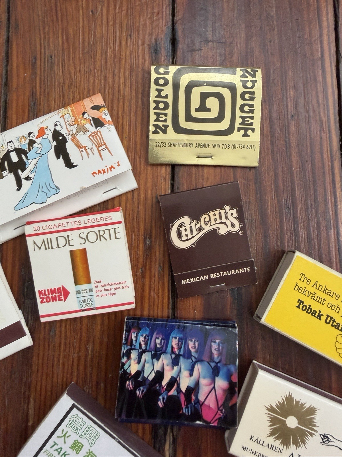 Vintage 70s international aesthetic lot of match books & boxes lot of 9