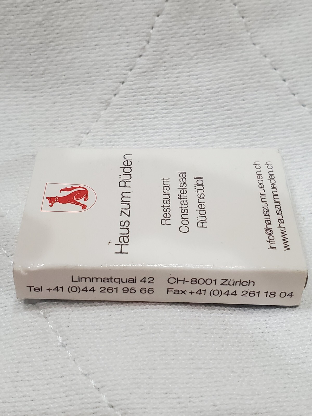 Haus Zum Ruden Fritz Haller-Konig Zurich Switzerland Cardboard Matchbox