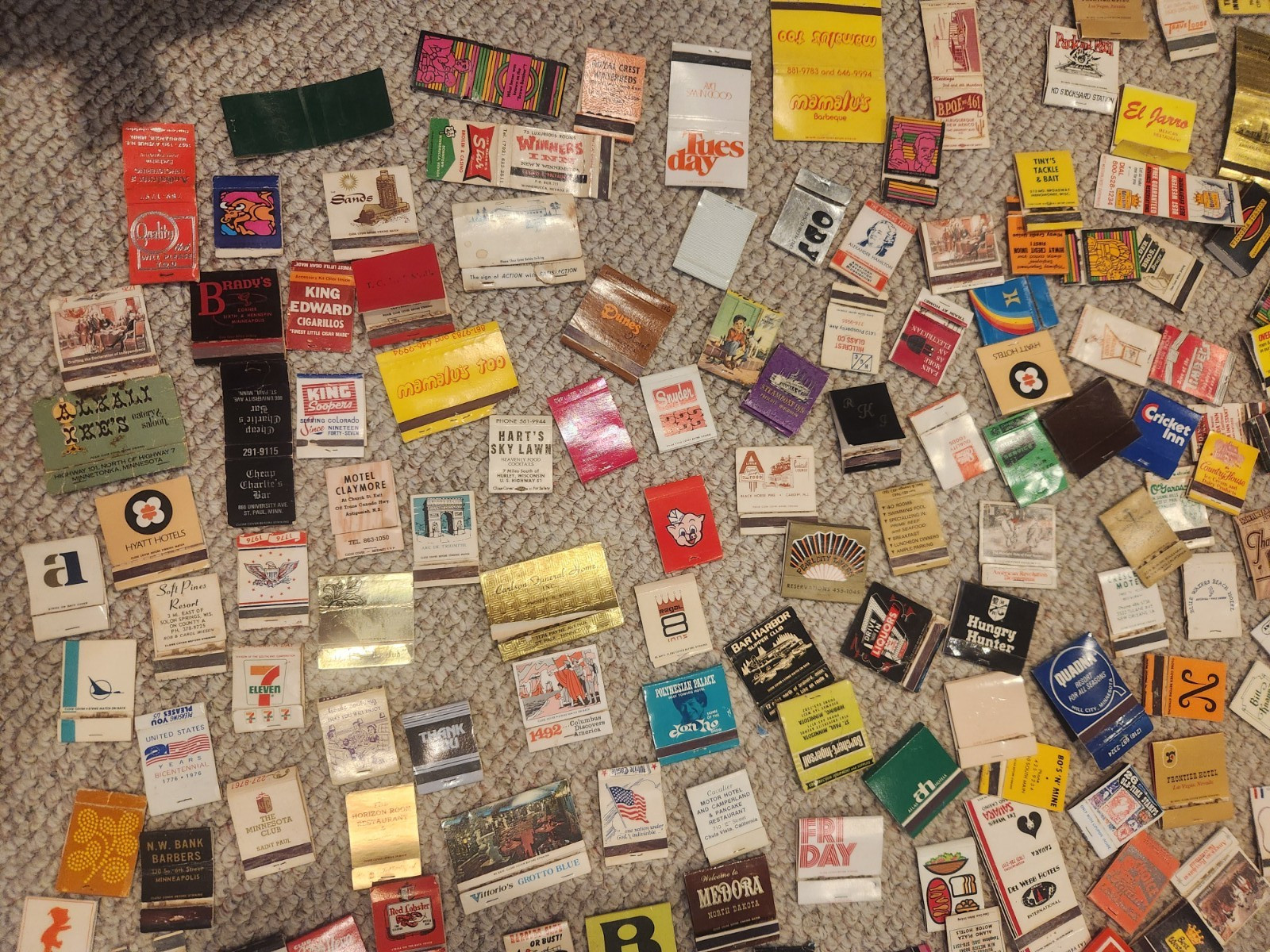 24 Vintage Matchbooks Mixed Variety 1970s Las Vegas Hotels Bar Restaurants Gas