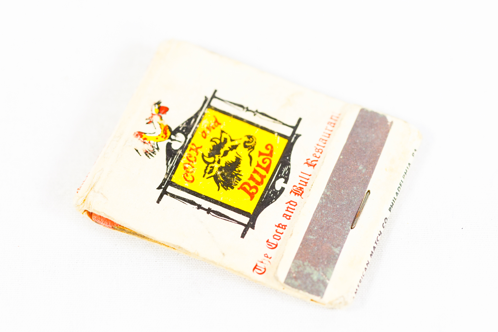Cock & Bull Restaurant Full Unstruck Matchbook Cover Advertising