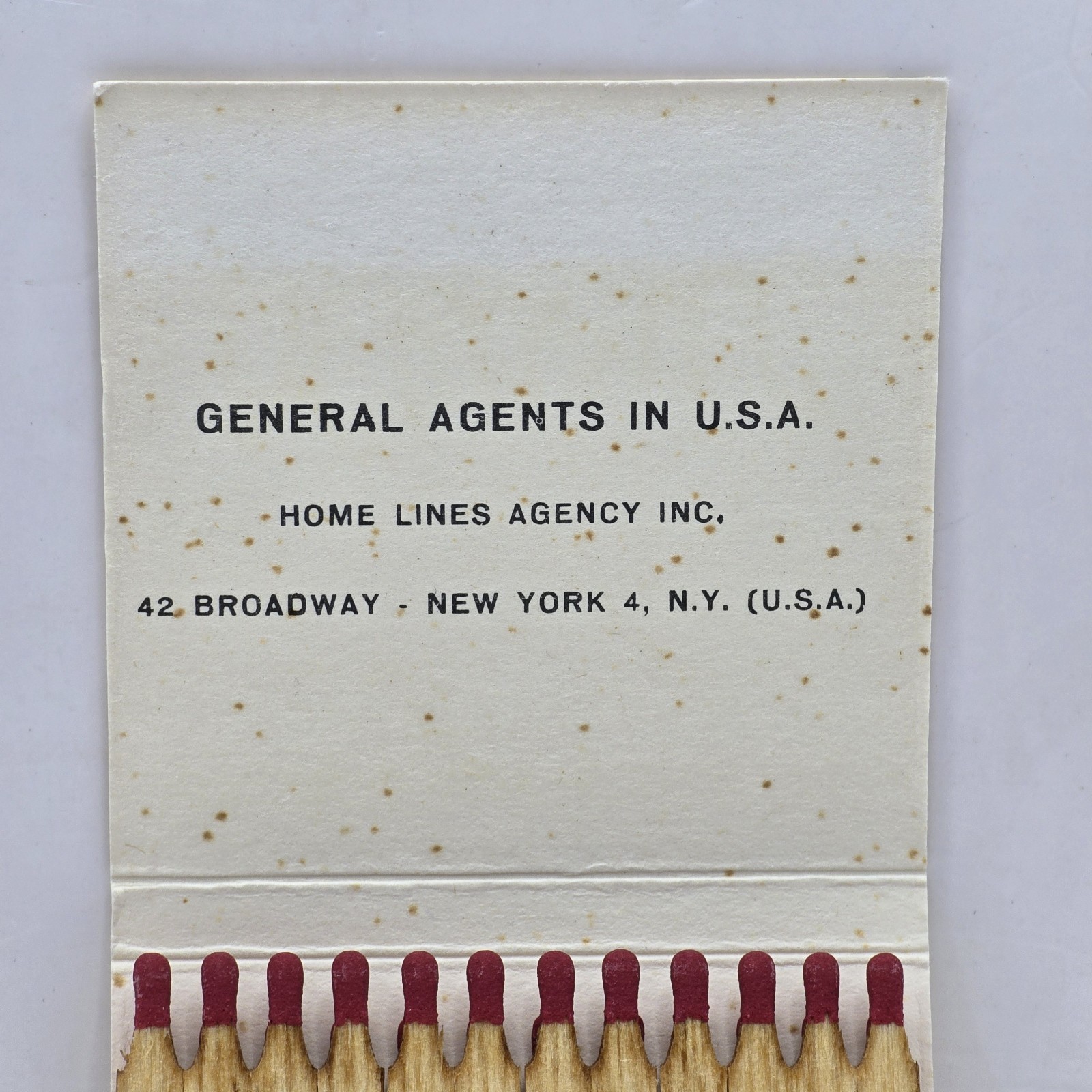 Vintage Cruiseline Matchbook S.S. Oceanic Home Lines Wooden Matches