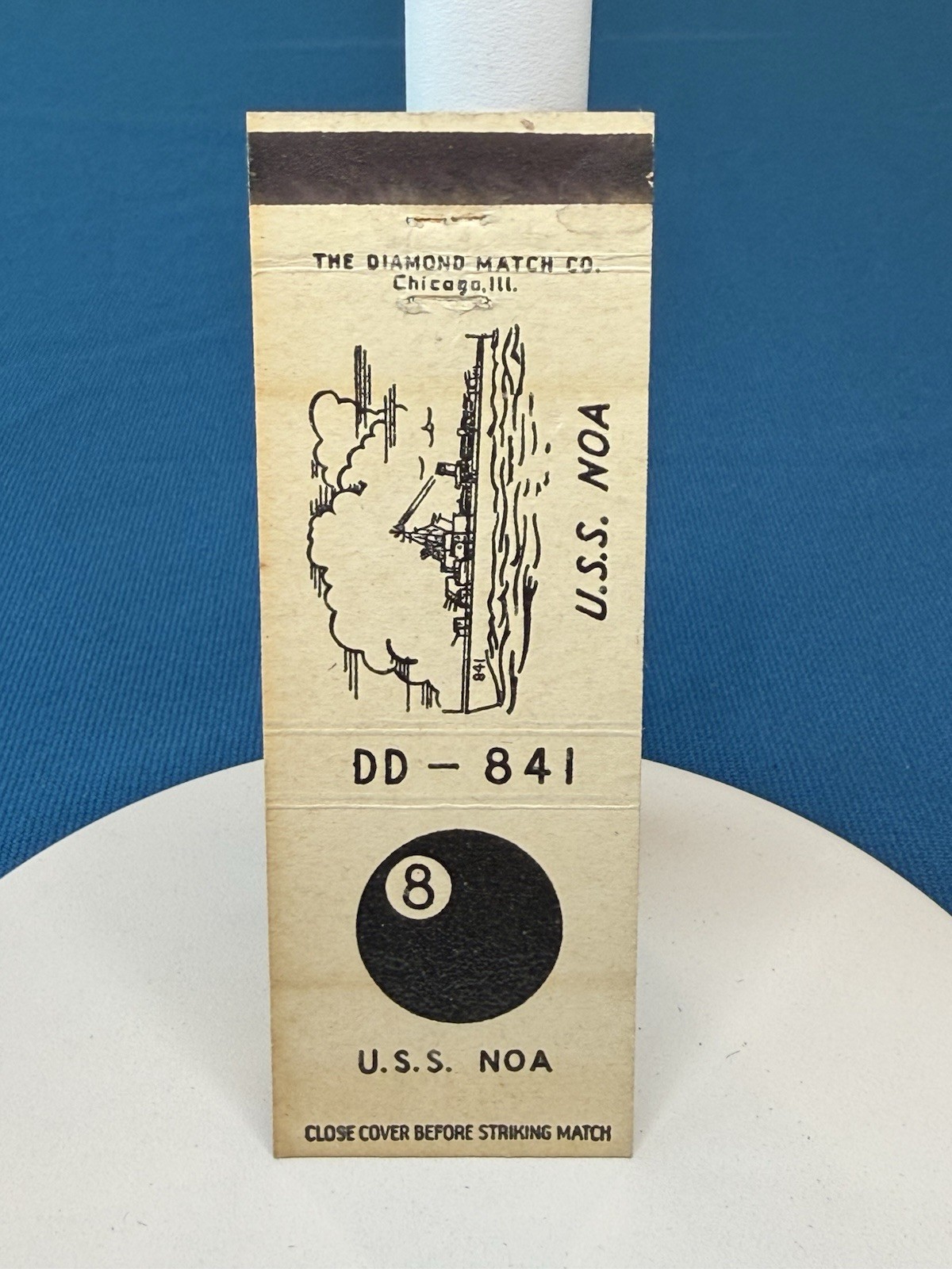 USS Noa DD 841 United States Navy Ship VTG Matchbook Cover 1288
