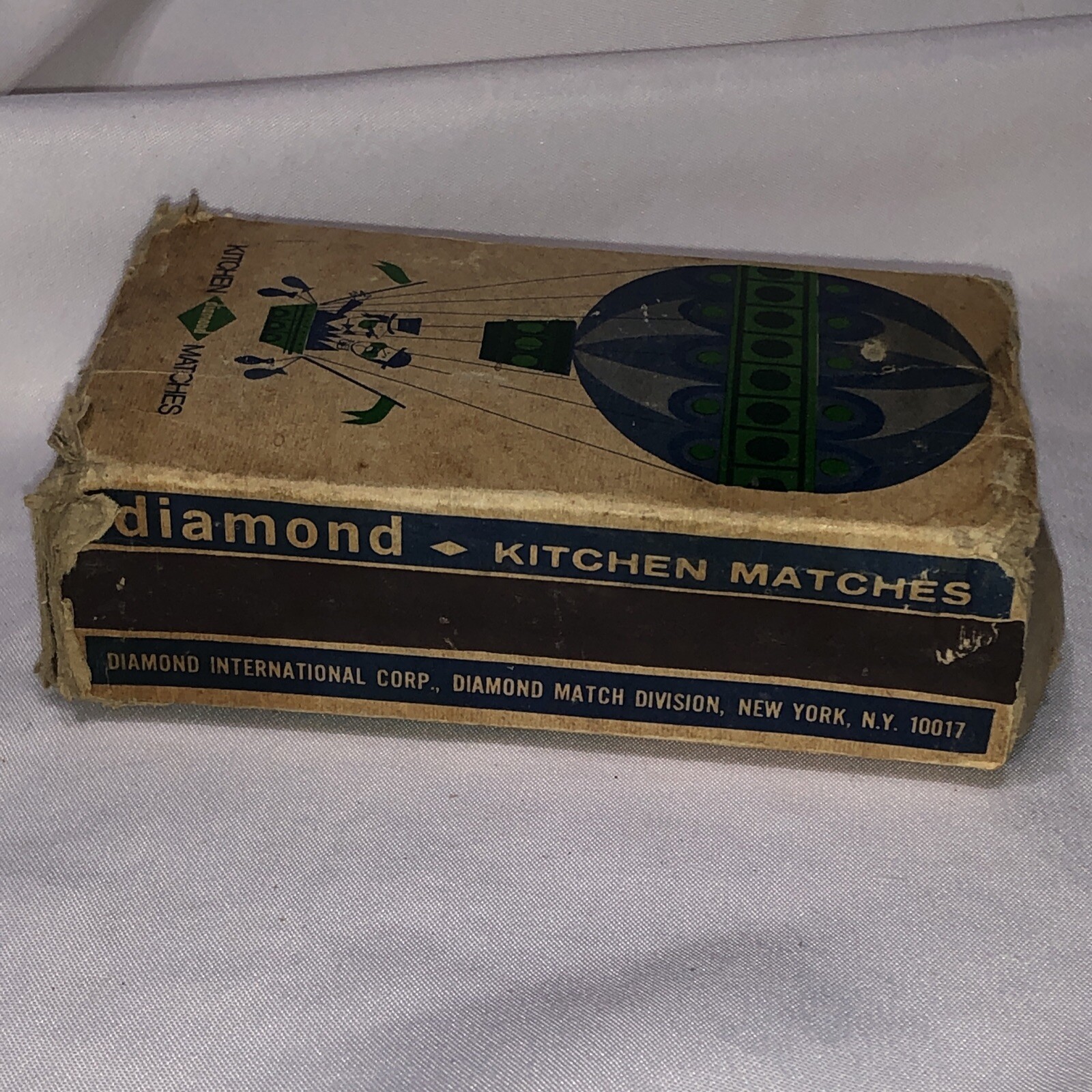 Diamond Kitchen Matches Vtg Cardboard Box 250 Matches USA Hot Air Balloon/u3a