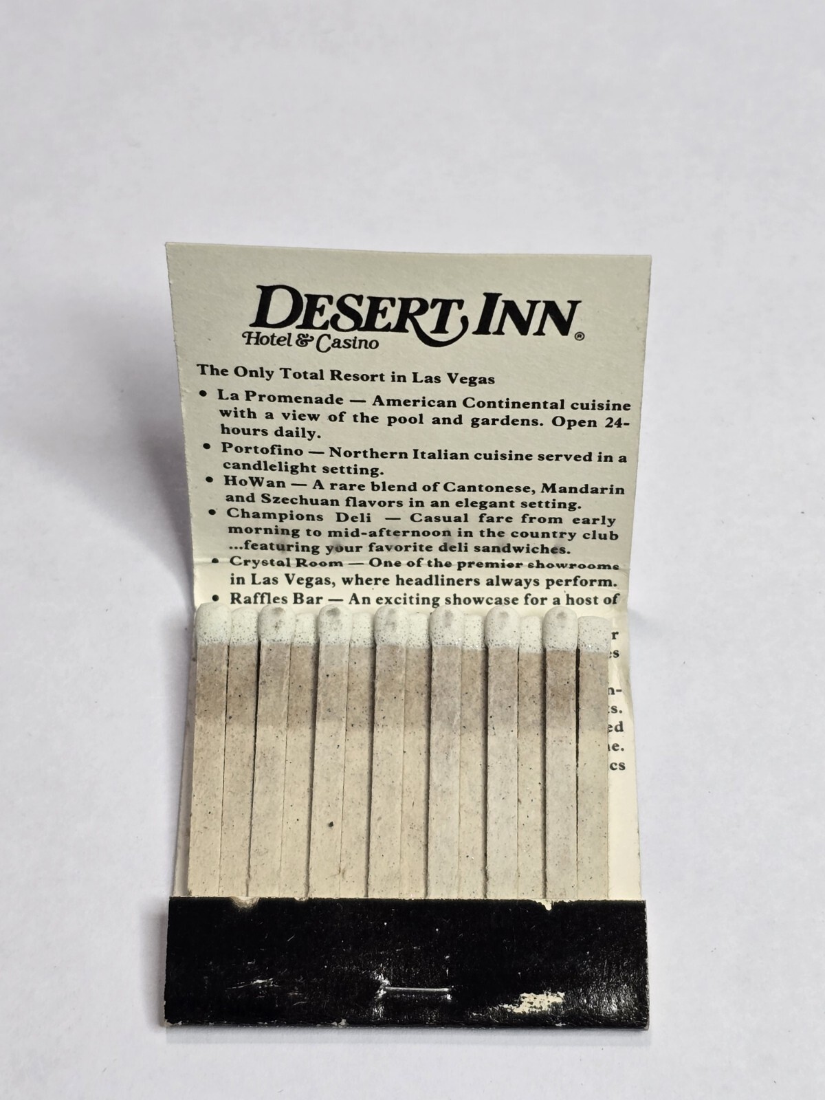Desert Inn Hotel Casino Vintage Unused Black Matchbook Las Vegas Nevada