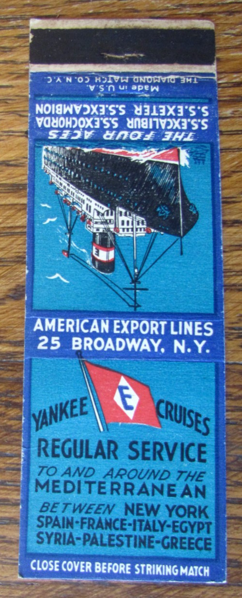 AMERICAN EXPORT LINES STEAMSHIP MATCHBOOK COVER: NEW YORK CITY MATCHCOVER -M22