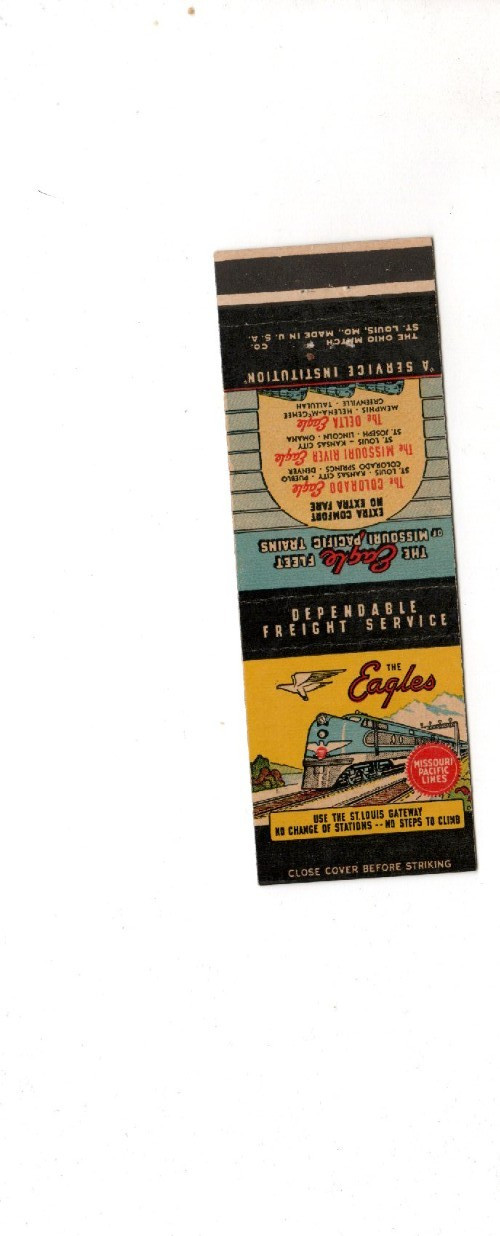 Vintage Matchcover The Eagles Missouri Pacific Lines