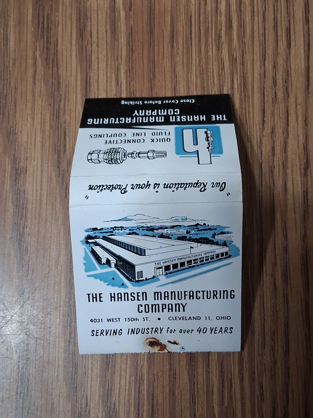 Vintage Matchbooks Box Of 10 Unstruck Hansen Mfg 1955 Universal Match Corp NOS