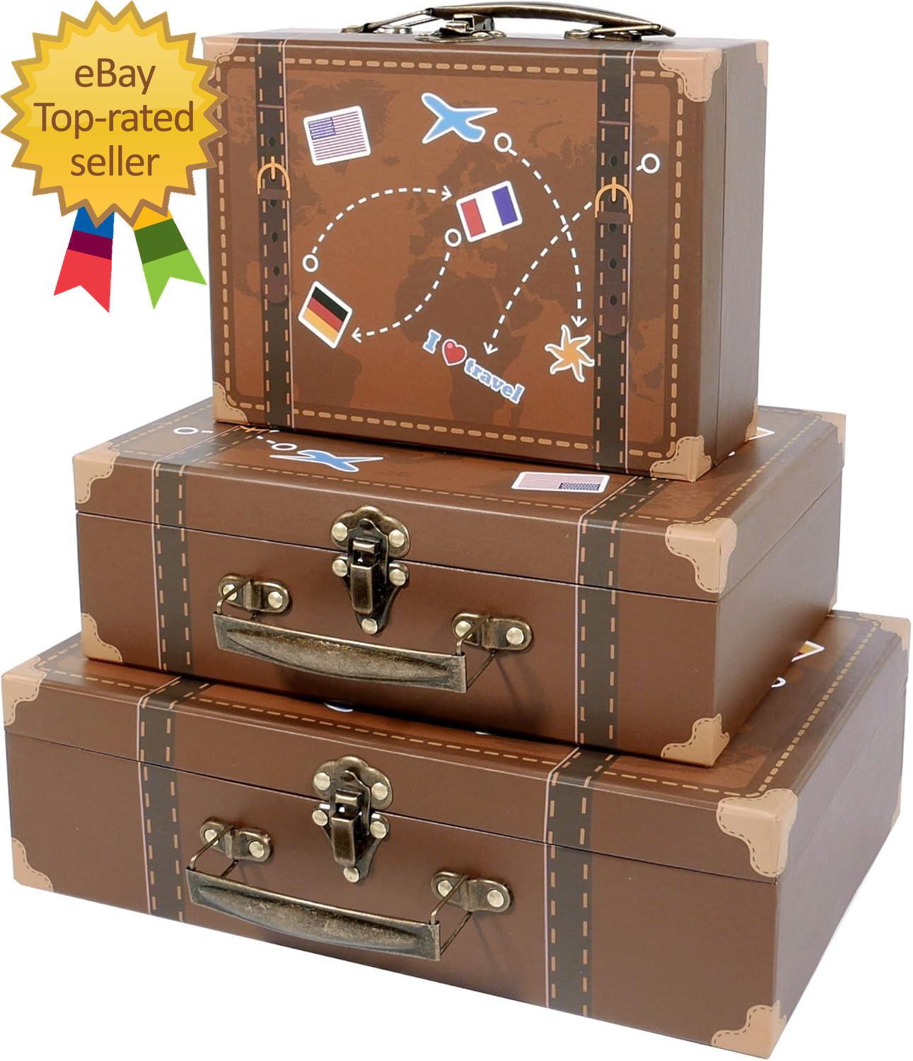 Small Decorative Suitcase Boxes Travel Themed Paperboard Storage for Gift