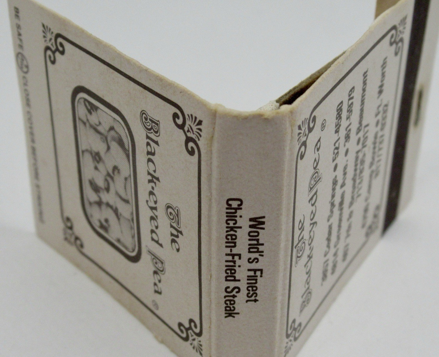 The Black Eyed Pea Restaurant DALLAS Texas Finest Chicken Fried Steak Matchbook