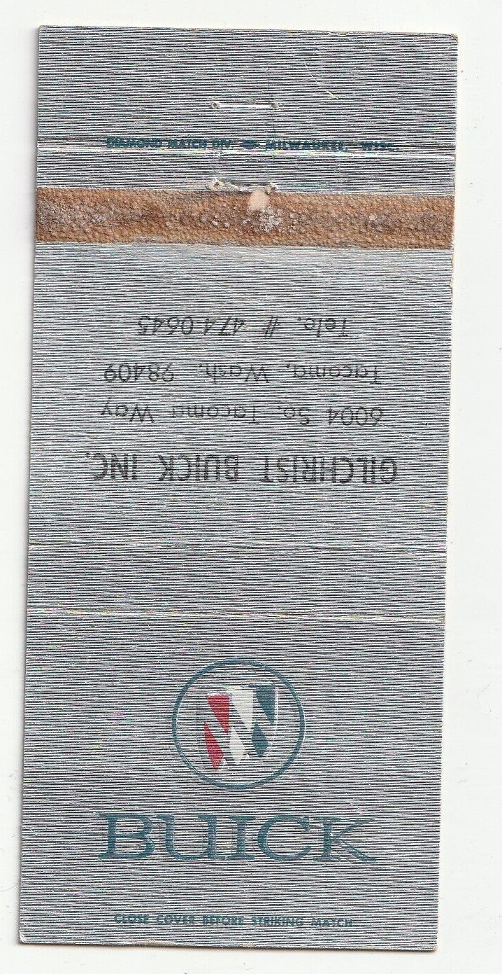 MATCHBOOK COVER – GILCHRIST BUICK – TACOMA WASHINGTON