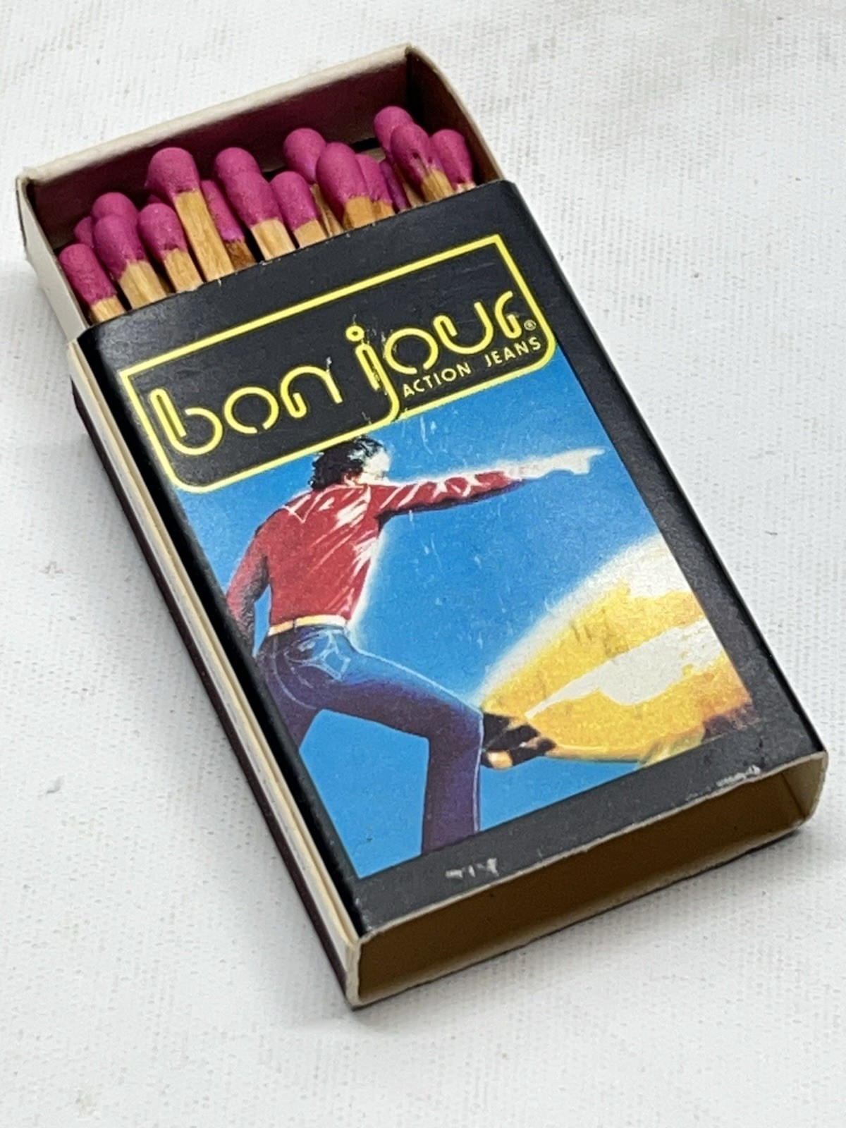 Vtg Bon Jour Action Jeans Advertising Unstruck Matchbox Michael Jackson Levis